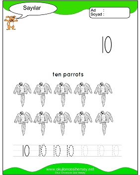 okul öncesi 1 sayısı çizgi çalışması